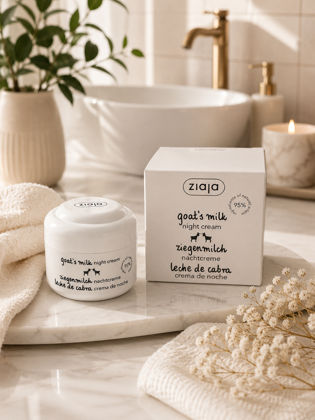 Crème de Nuit au Lait de Chèvre Ziaja - 50 ml 🌙