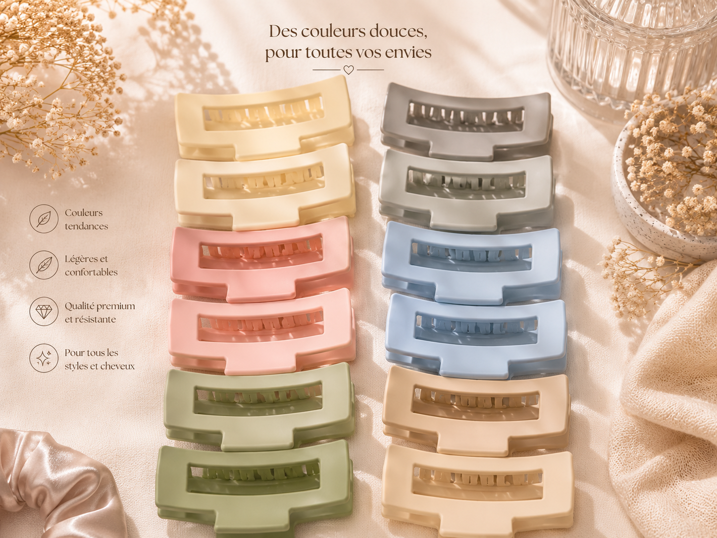 Pinces cheveux design colorées
