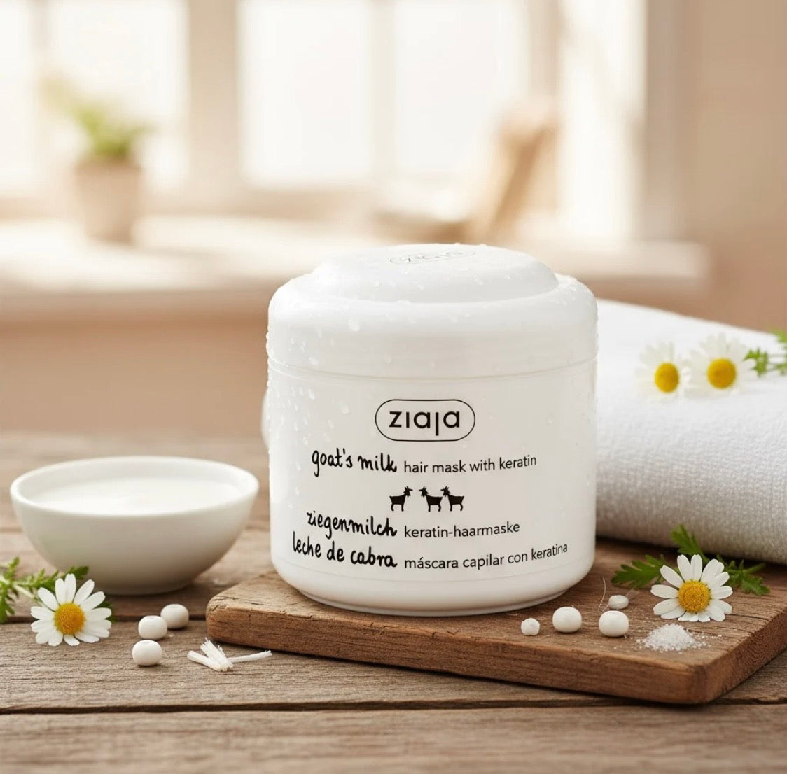 Masque Capillaire Revitalisant à la Kératine & au Lait de Chèvre 🐐✨