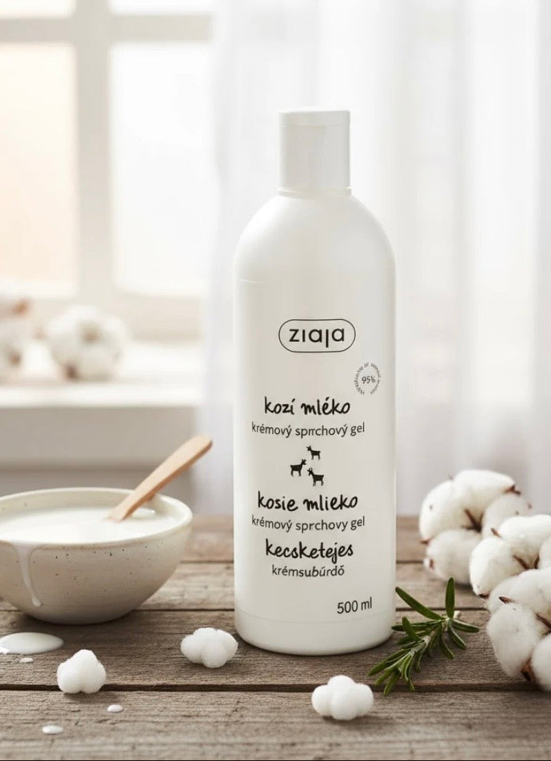 Gel Douche Crème au Lait de Chèvre 500ml – Douceur & Nutrition Intense 🐐